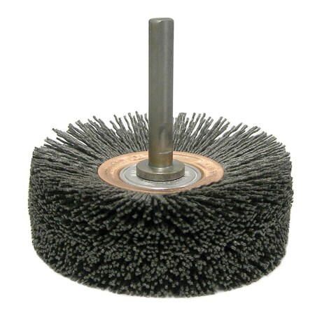 Weiler Bore-Rx 4" Dia Brush Deburring .043/120CG Crimped Fill, 3/8" Stem 86155